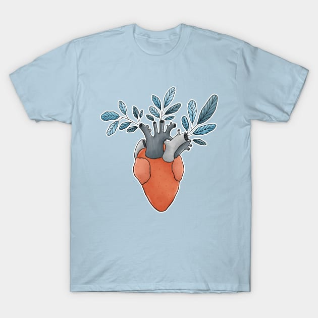 Blooming Heart T-Shirt by Tania Tania